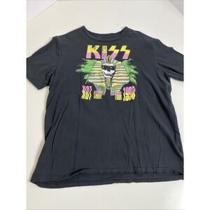 KISS Hot In The Shade Tour 1990 Graphic T-Shirt Black Rock Band Setlist Tee